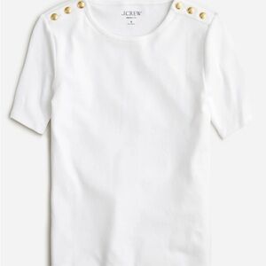 Perfect-fit Elbow-sleeve T-shirt with buttons for Women